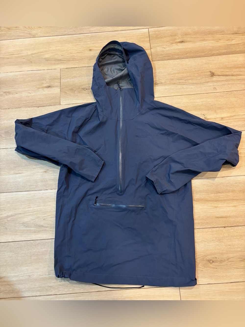 Patagonia Alpine Houdini Pullover Medium M Blue Half Zip Hooded anorak 84855